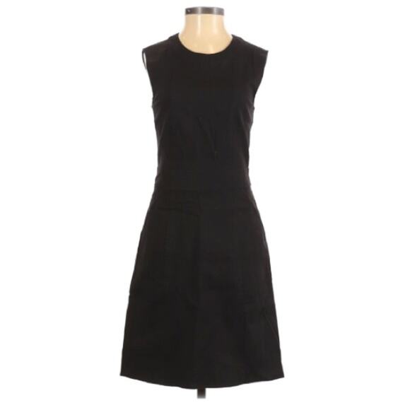 Theory Black Sleeveless Sheath Dress Womens 2 Mini Classic Preppy Office - Picture 1 of 10